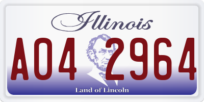 IL license plate A042964