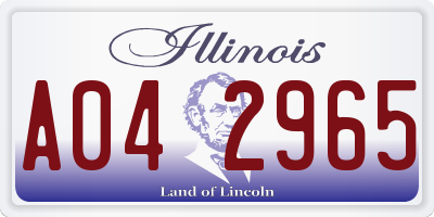 IL license plate A042965