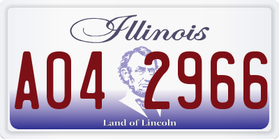IL license plate A042966