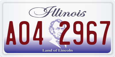 IL license plate A042967