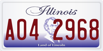 IL license plate A042968