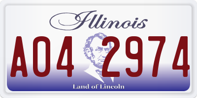IL license plate A042974