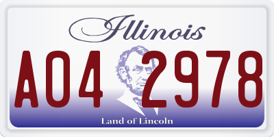 IL license plate A042978