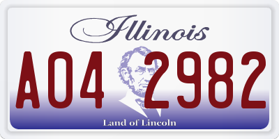 IL license plate A042982