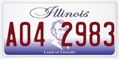 IL license plate A042983