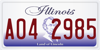 IL license plate A042985