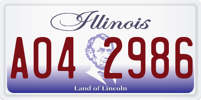 IL license plate A042986