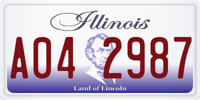 IL license plate A042987