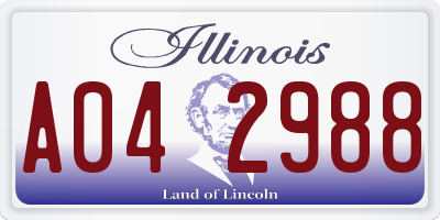 IL license plate A042988