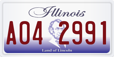 IL license plate A042991