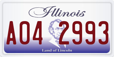 IL license plate A042993