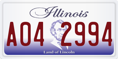 IL license plate A042994