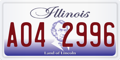 IL license plate A042996