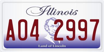 IL license plate A042997