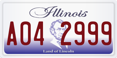IL license plate A042999