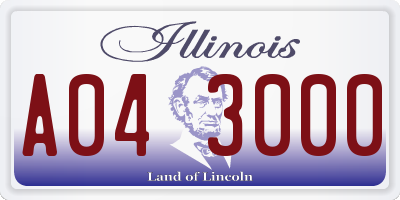 IL license plate A043000