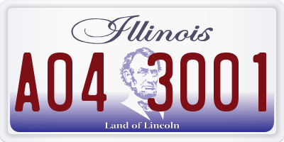 IL license plate A043001