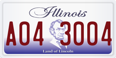 IL license plate A043004