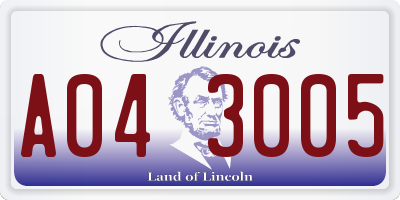 IL license plate A043005
