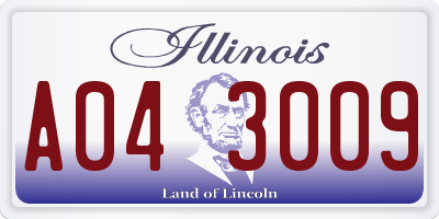 IL license plate A043009