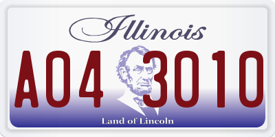 IL license plate A043010