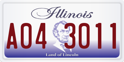 IL license plate A043011