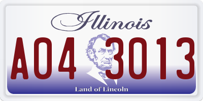 IL license plate A043013