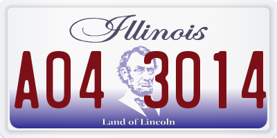IL license plate A043014