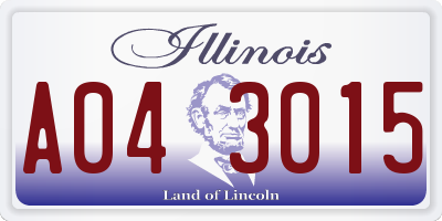 IL license plate A043015