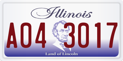 IL license plate A043017