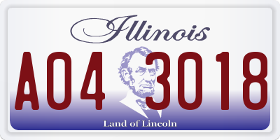 IL license plate A043018