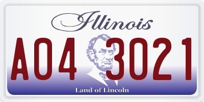 IL license plate A043021