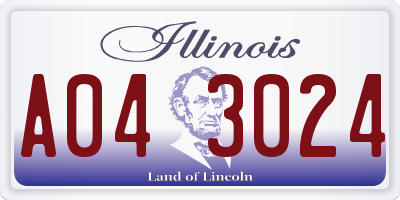 IL license plate A043024