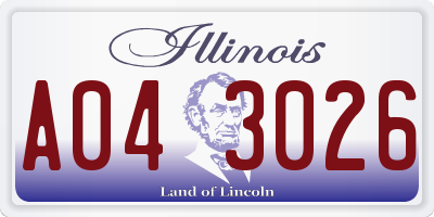 IL license plate A043026