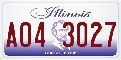 IL license plate A043027