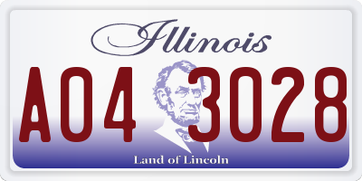 IL license plate A043028