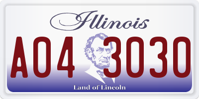 IL license plate A043030