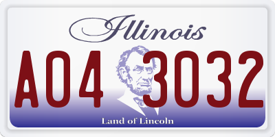 IL license plate A043032