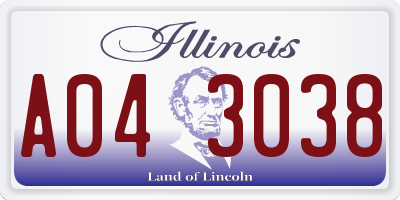 IL license plate A043038