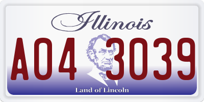 IL license plate A043039