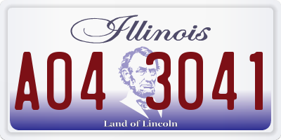 IL license plate A043041