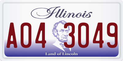 IL license plate A043049