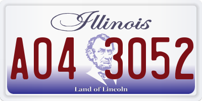 IL license plate A043052