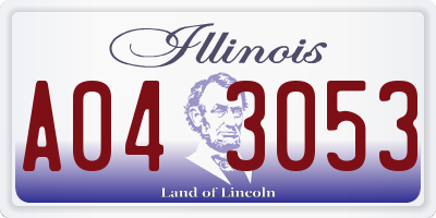 IL license plate A043053