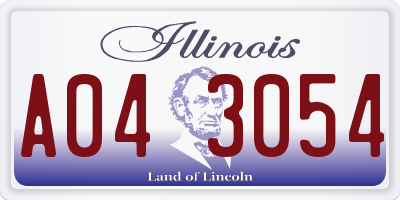 IL license plate A043054