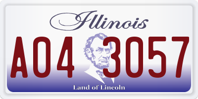 IL license plate A043057