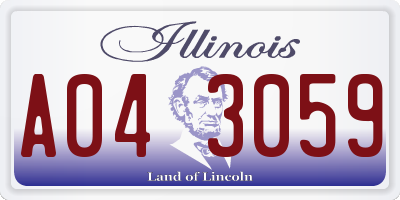 IL license plate A043059
