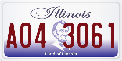IL license plate A043061