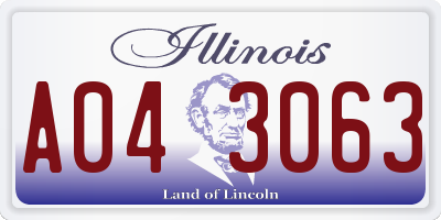 IL license plate A043063
