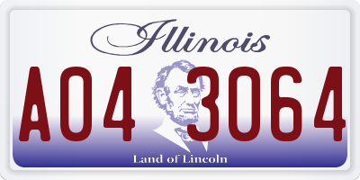 IL license plate A043064